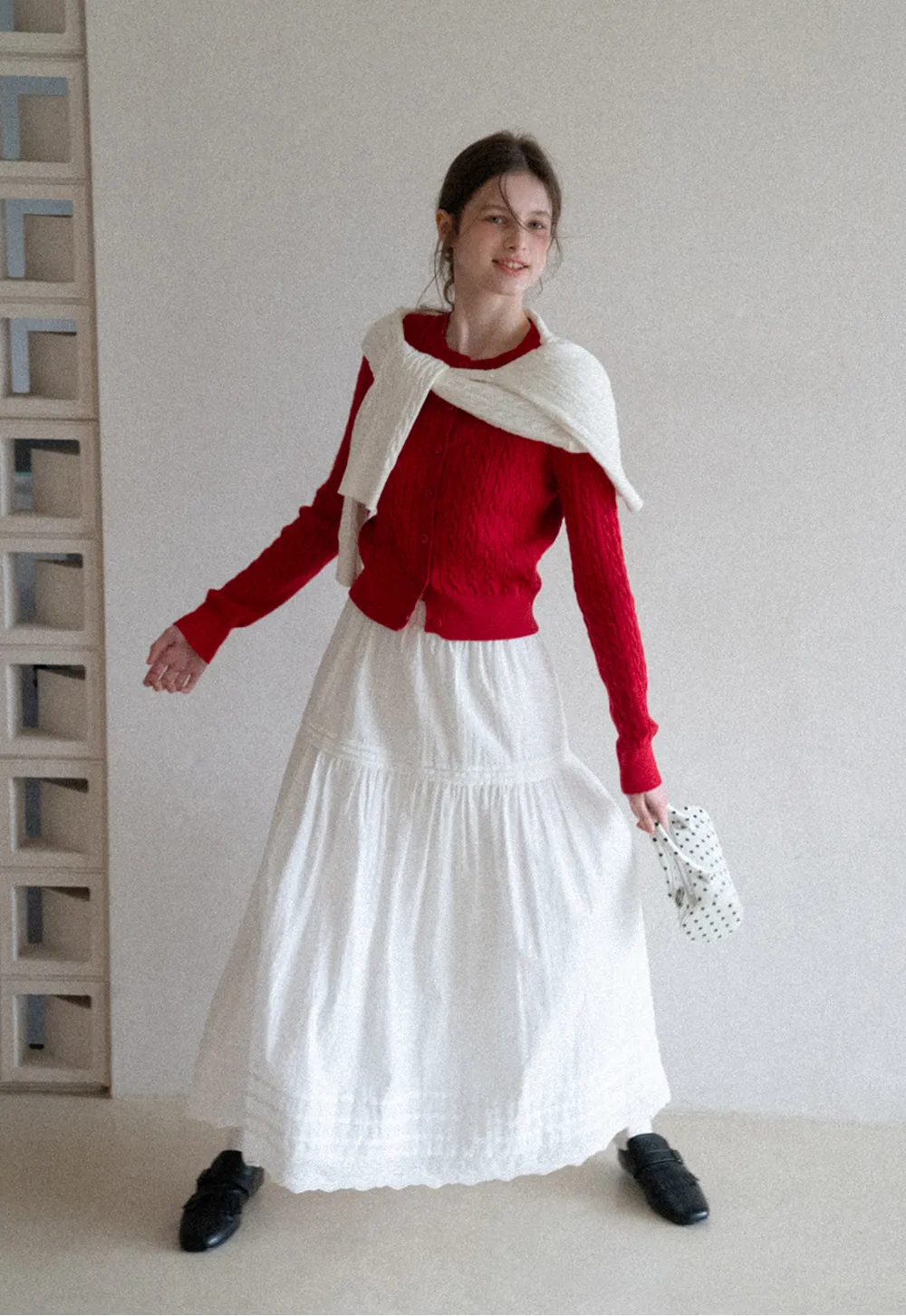 Elegant Tiered Lace Hem Skirt