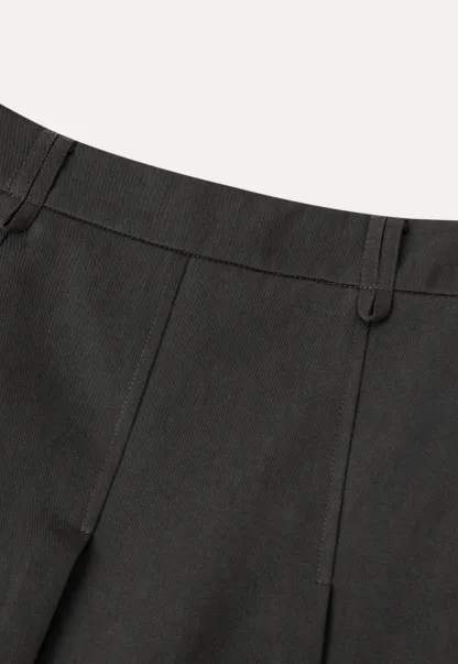 Pleated A-line Skirt with Waistband