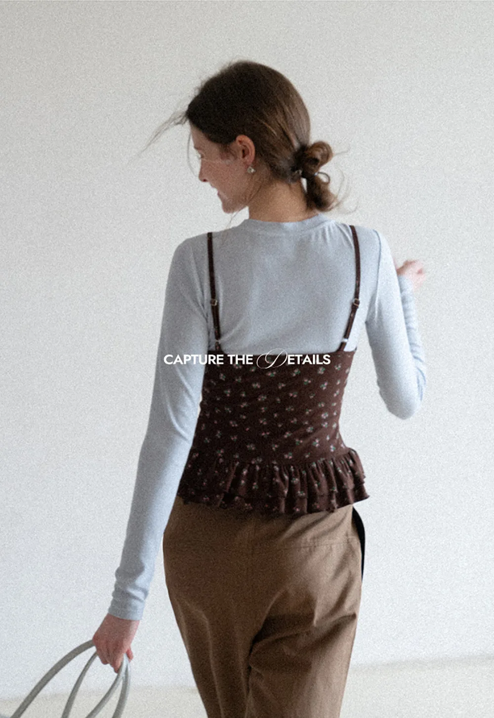 floral peplum tank top with ruffle hem