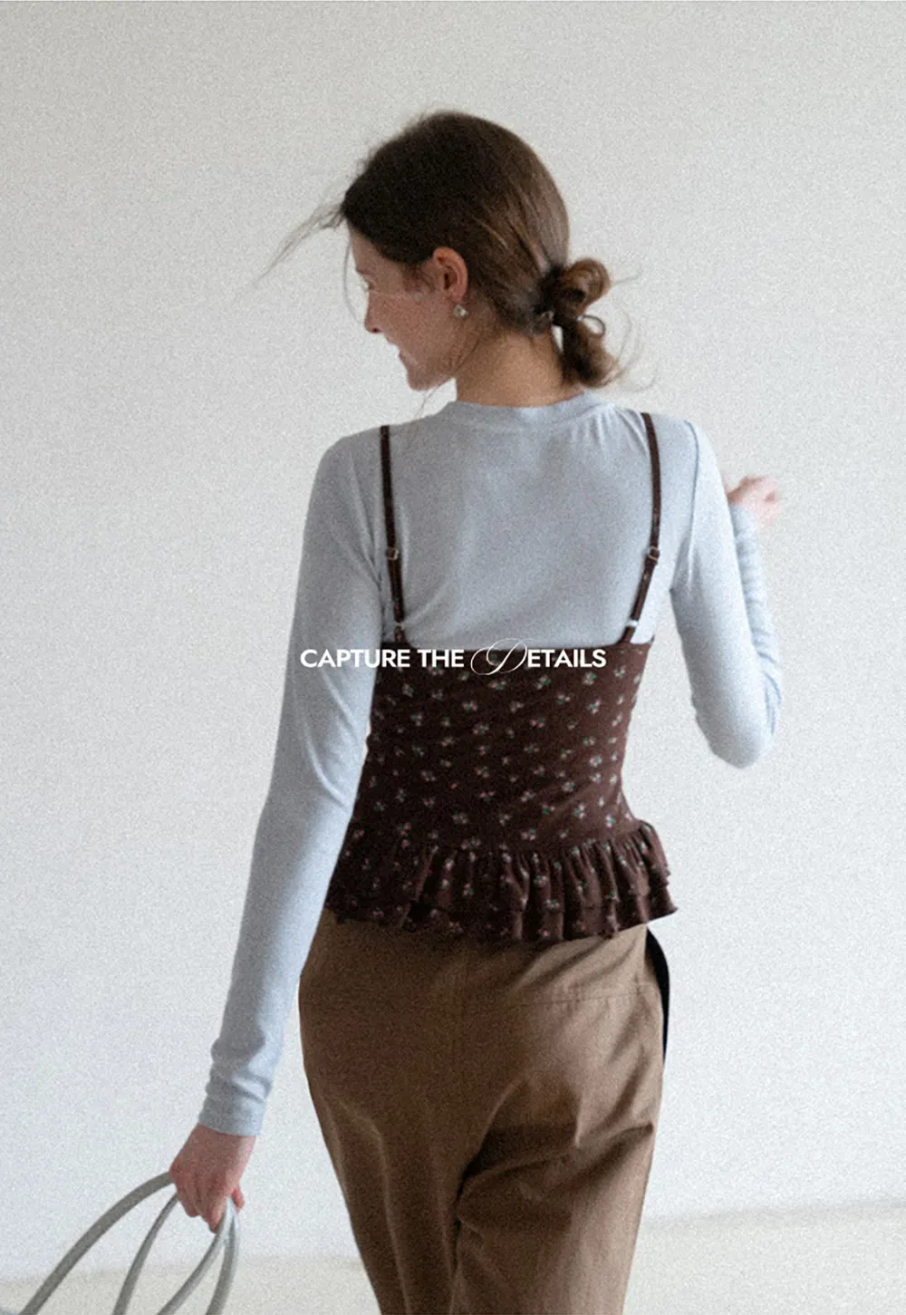 floral peplum tank top with ruffle hem