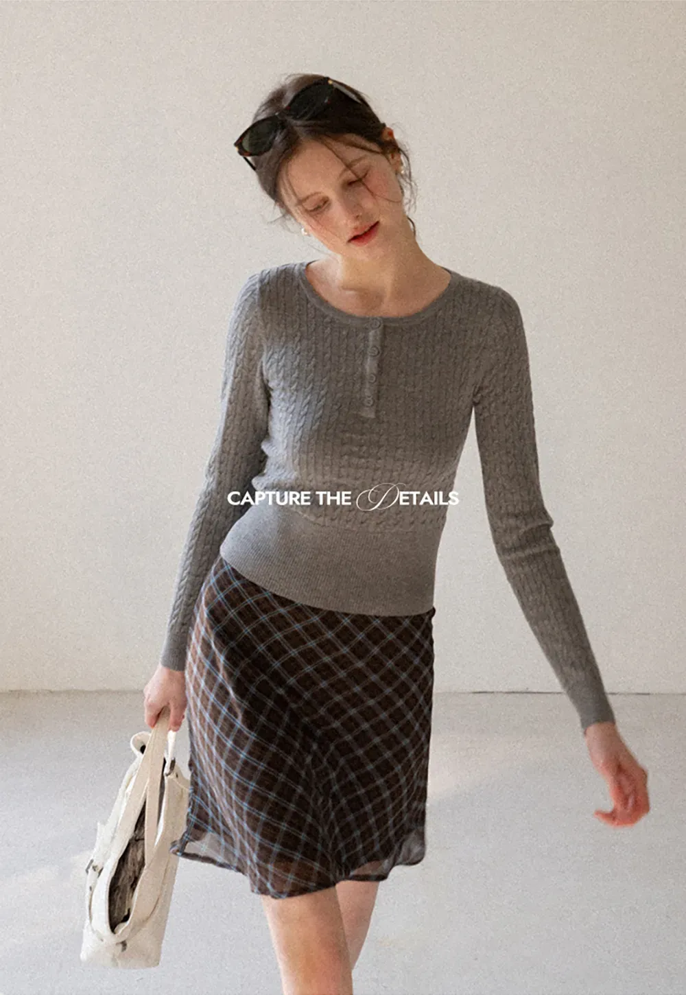 Plaid Skirt with Flowy Hem Design