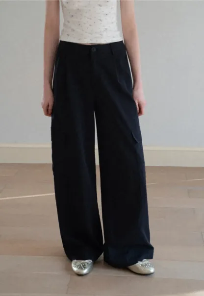 Wide Leg Pleated Casual Pants