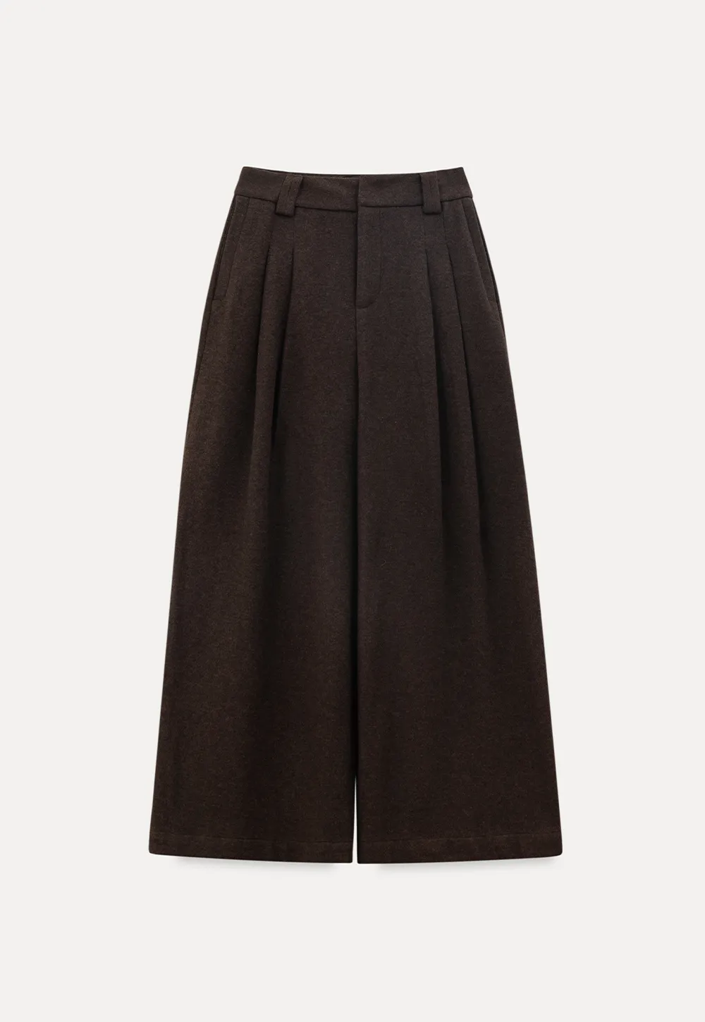 Wide leg pleated casual pants with high waist design