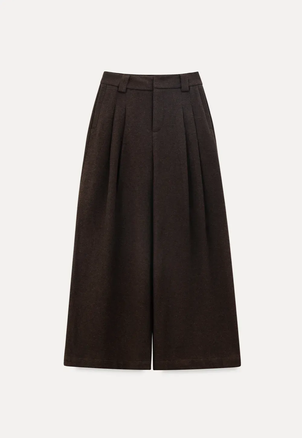 Wide leg pleated casual pants with high waist design