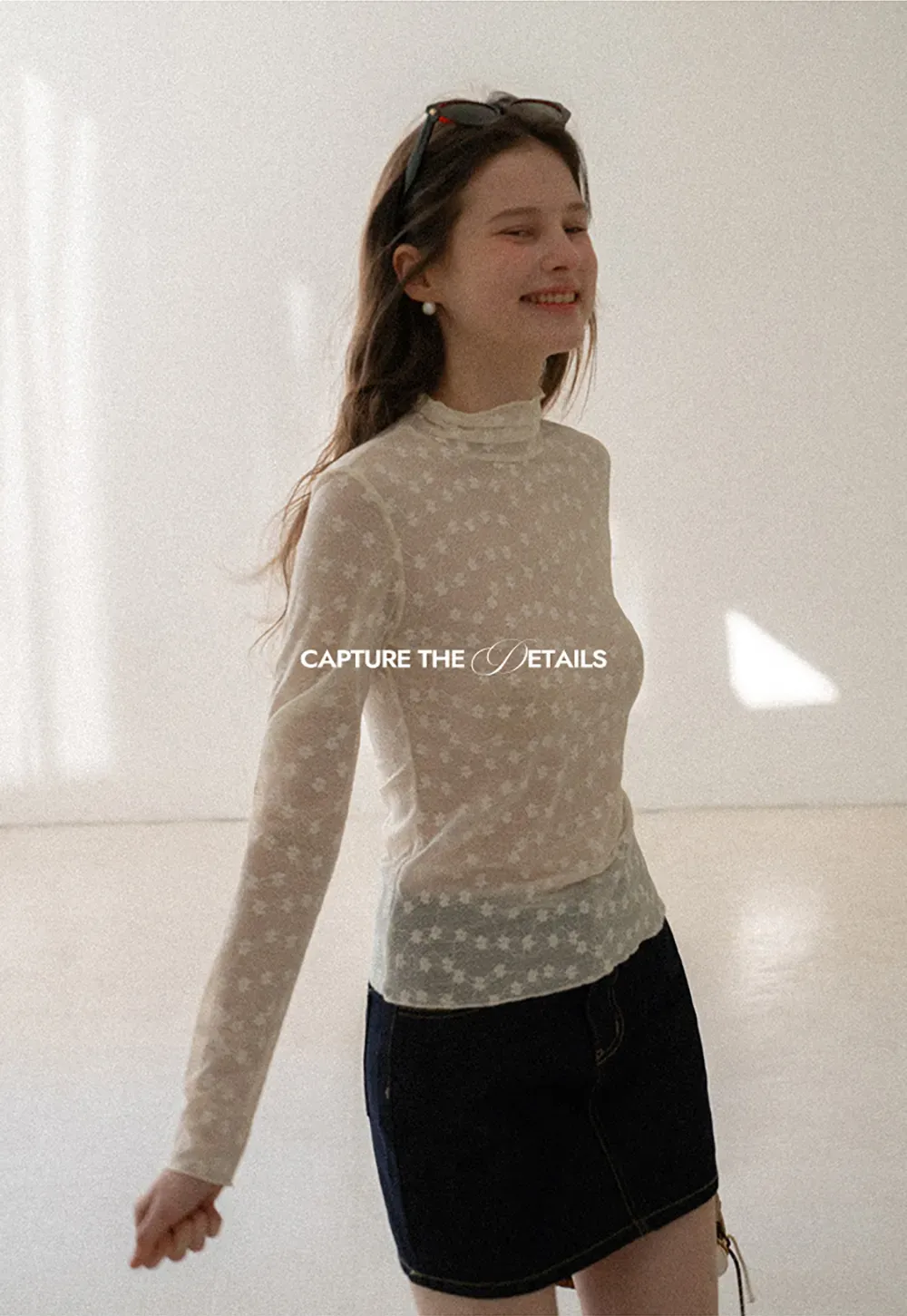 Sheer Star Print Long Sleeve Top