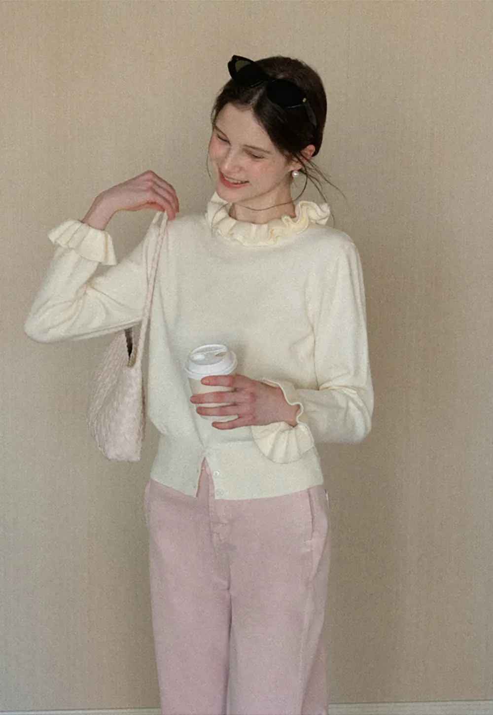 Wide leg high waist denim jeans with belt loop design