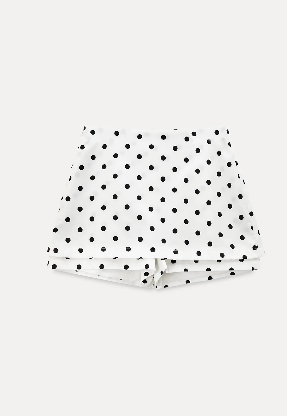 Polka dot mini skirt with layered hem