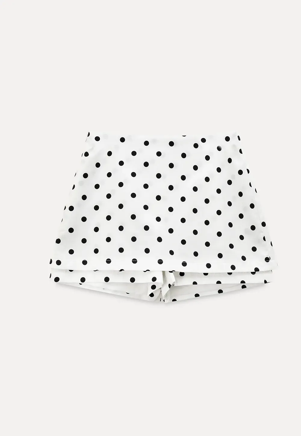 Polka dot mini skirt with layered hem
