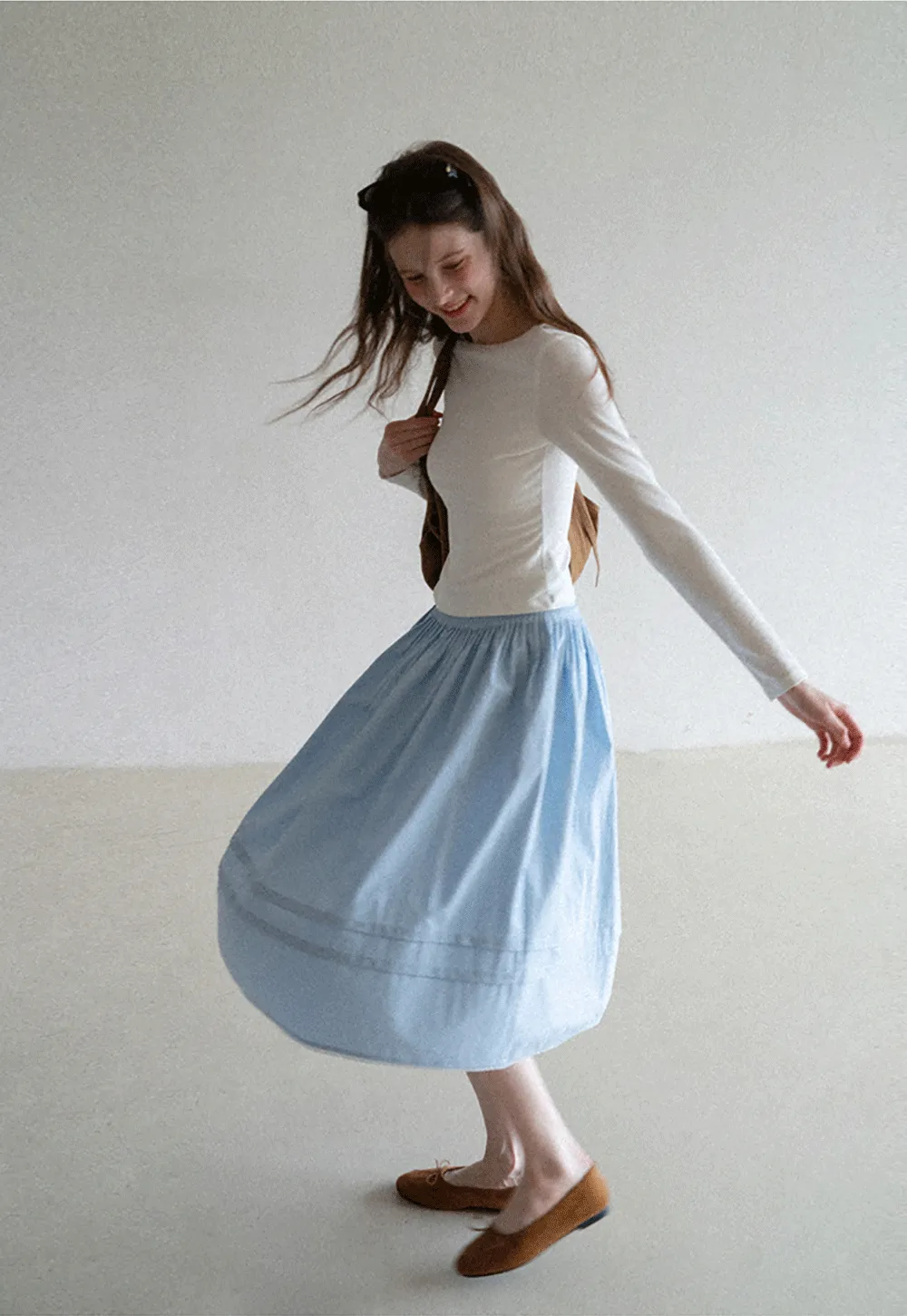 long sleeve boat neck slim fit top