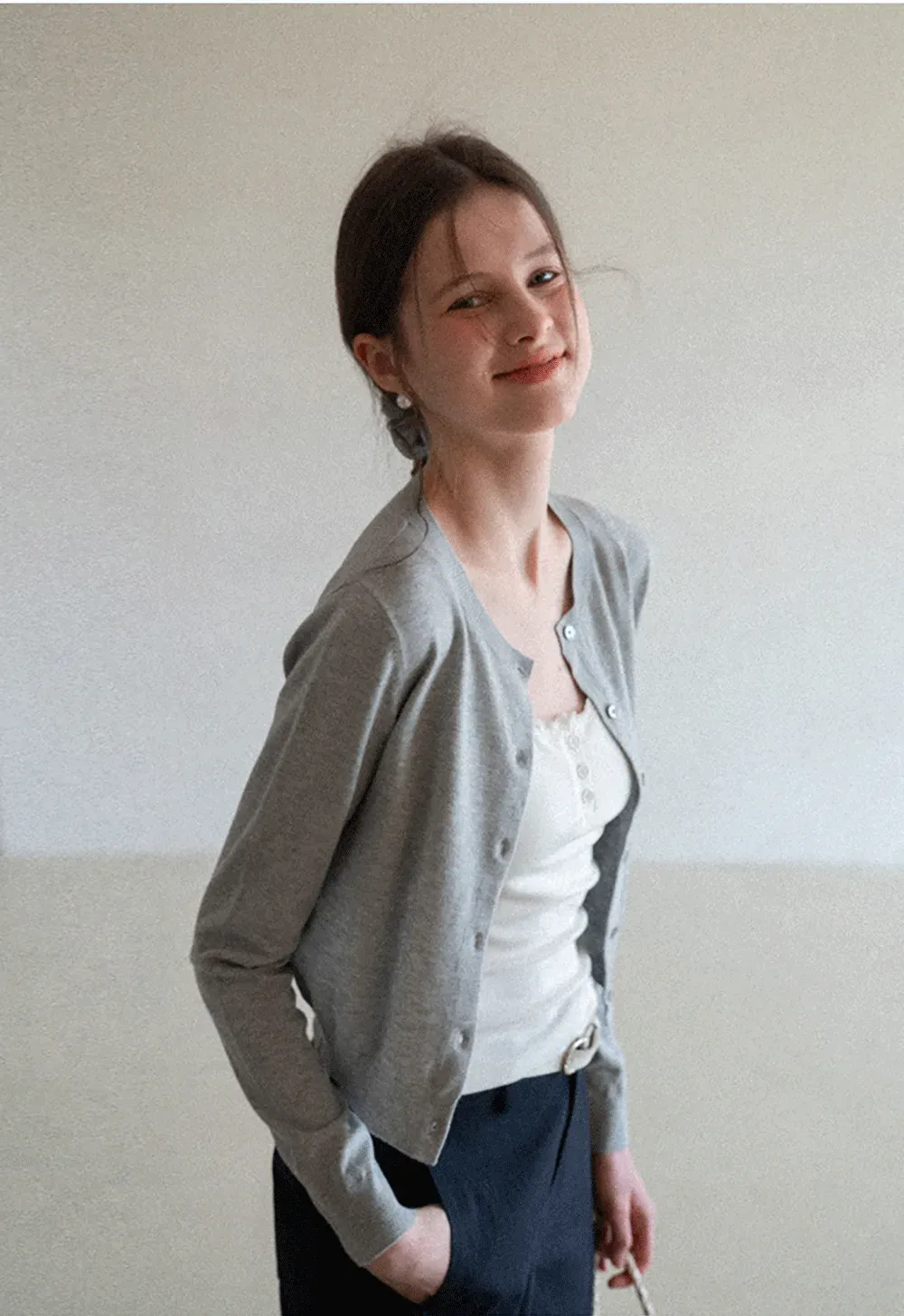 Lightweight Knit Cardigan with Button Front