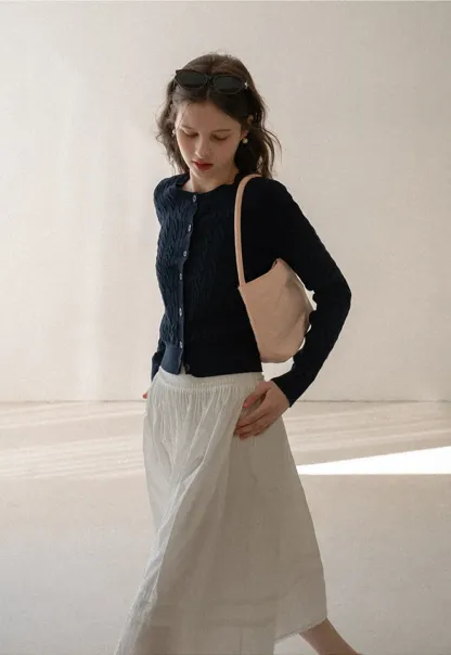 Cable Knit Long Sleeve Sweater Top