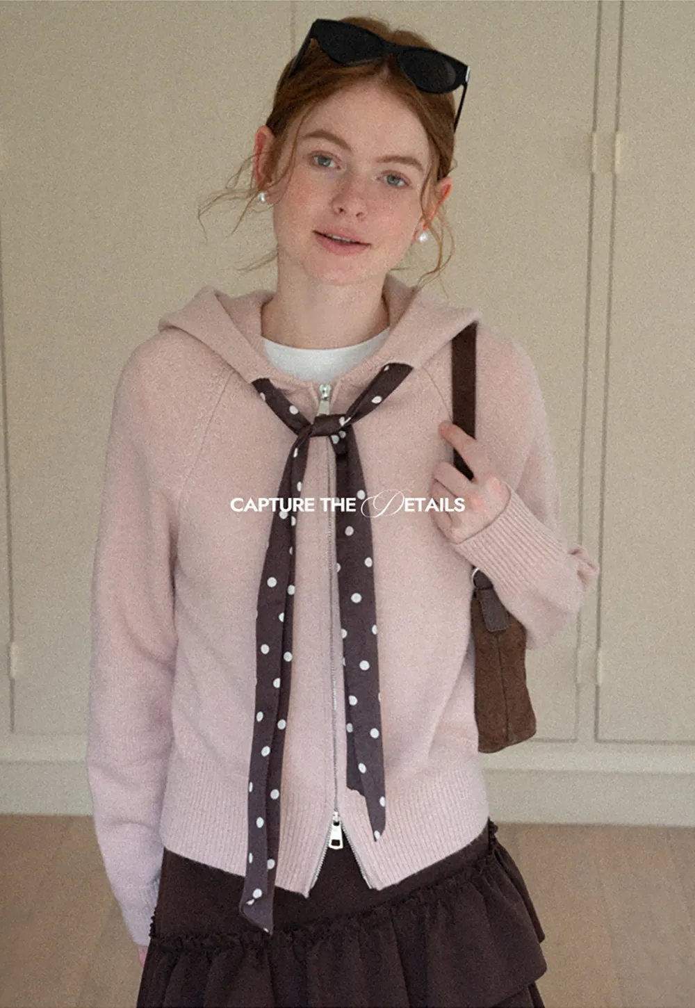 Pink Hooded Knit Sweater for Women Soft Warm Casual Top