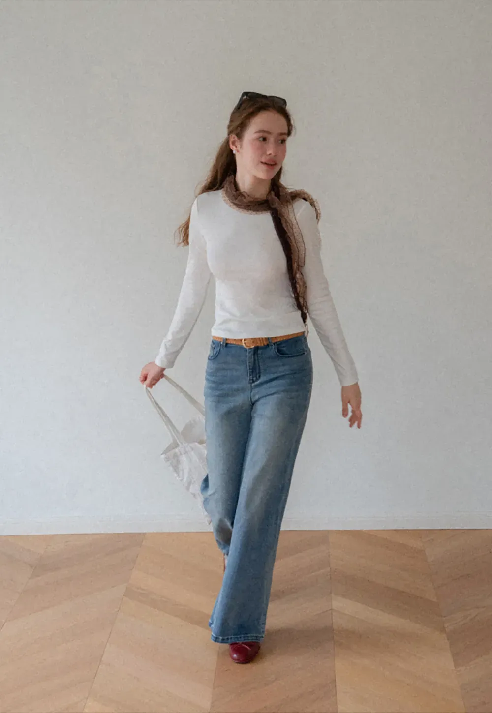 Flared Wide Leg Denim Jeans