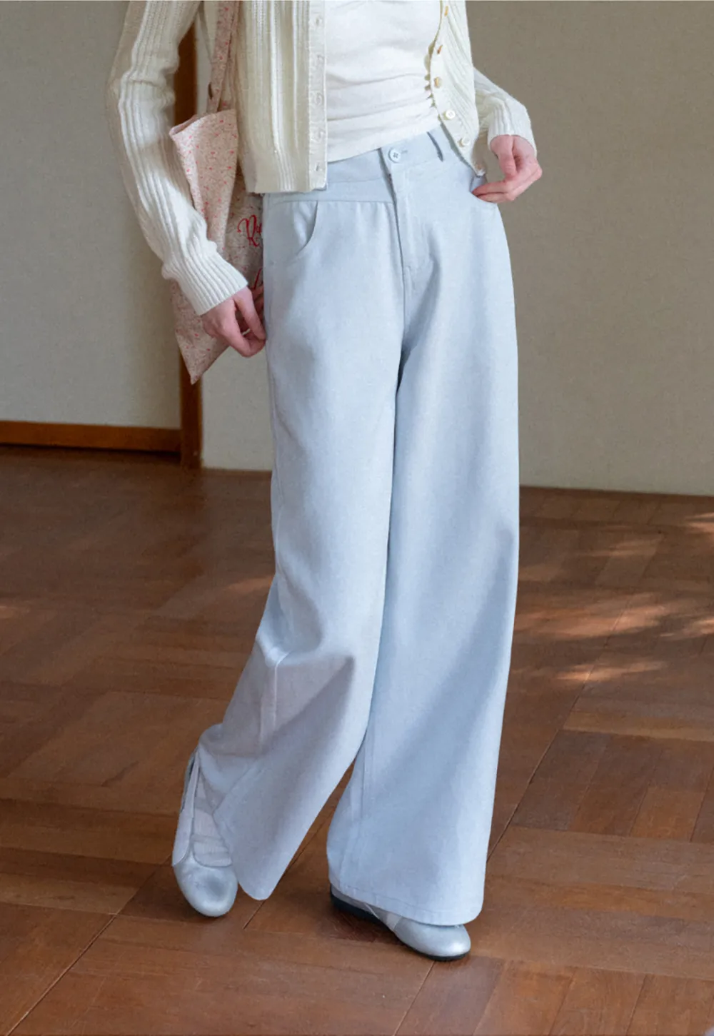 Wide Leg Casual Pants with Front Pockets