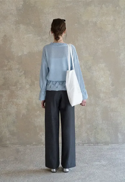 Wide Leg Pleated Casual Pants