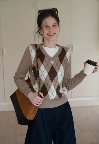 Red Knit Sweater with Shoulder Details