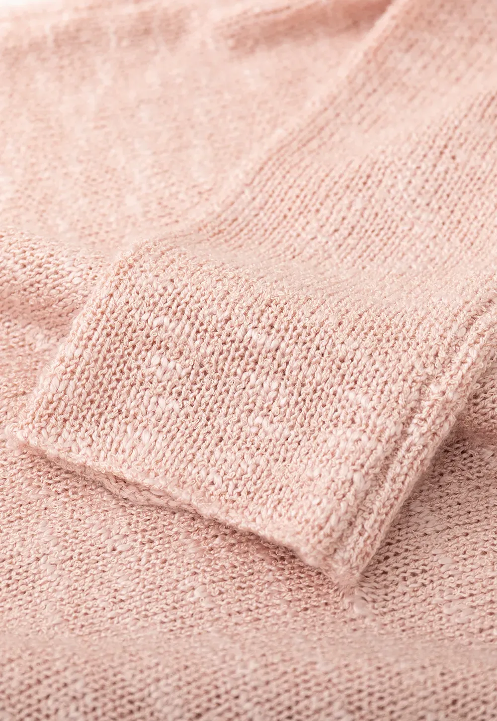 V Neck Knit Sweater with Floral Button Detail