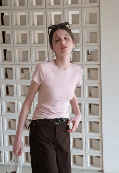 Slim Fit Short Sleeve Crew Neck T Shirt