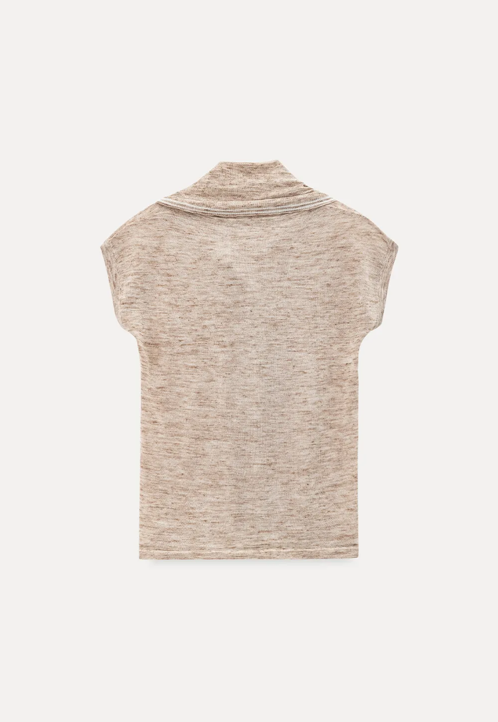 Short Sleeve Knit Sweater with Neck Tie Detail