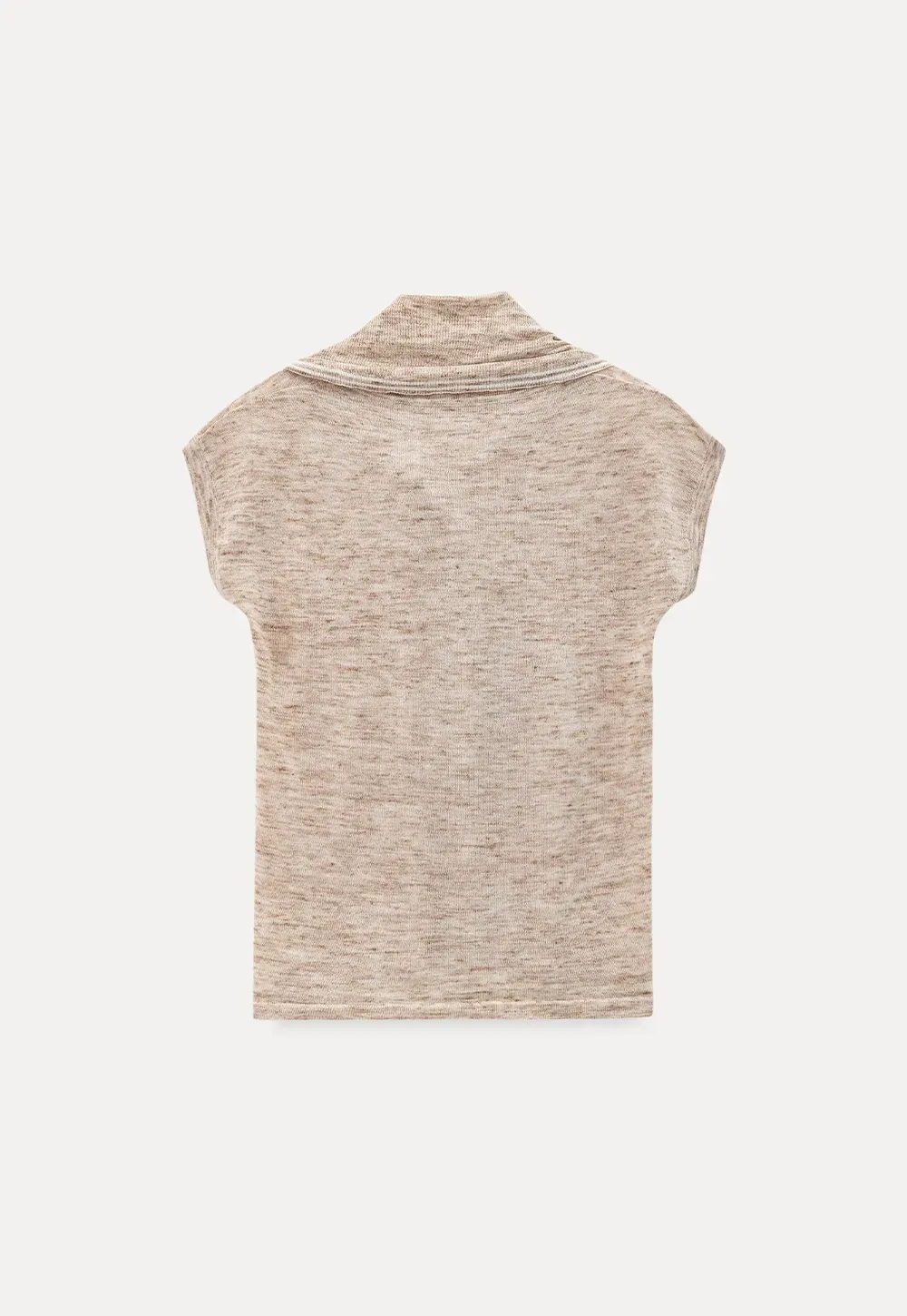 Short Sleeve Knit Sweater with Neck Tie Detail