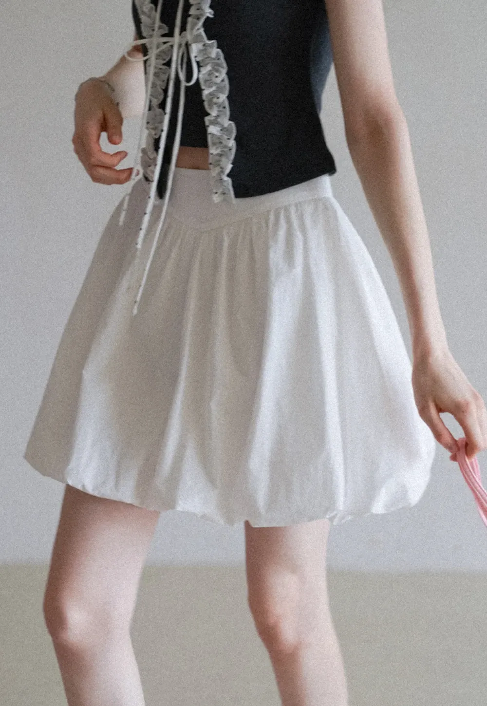 High Waist Bubble Mini Skirt