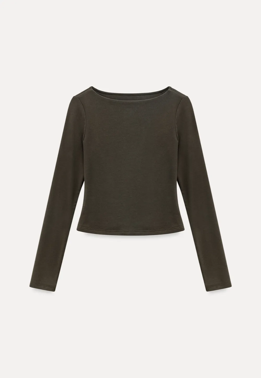 long sleeve boat neck slim fit top