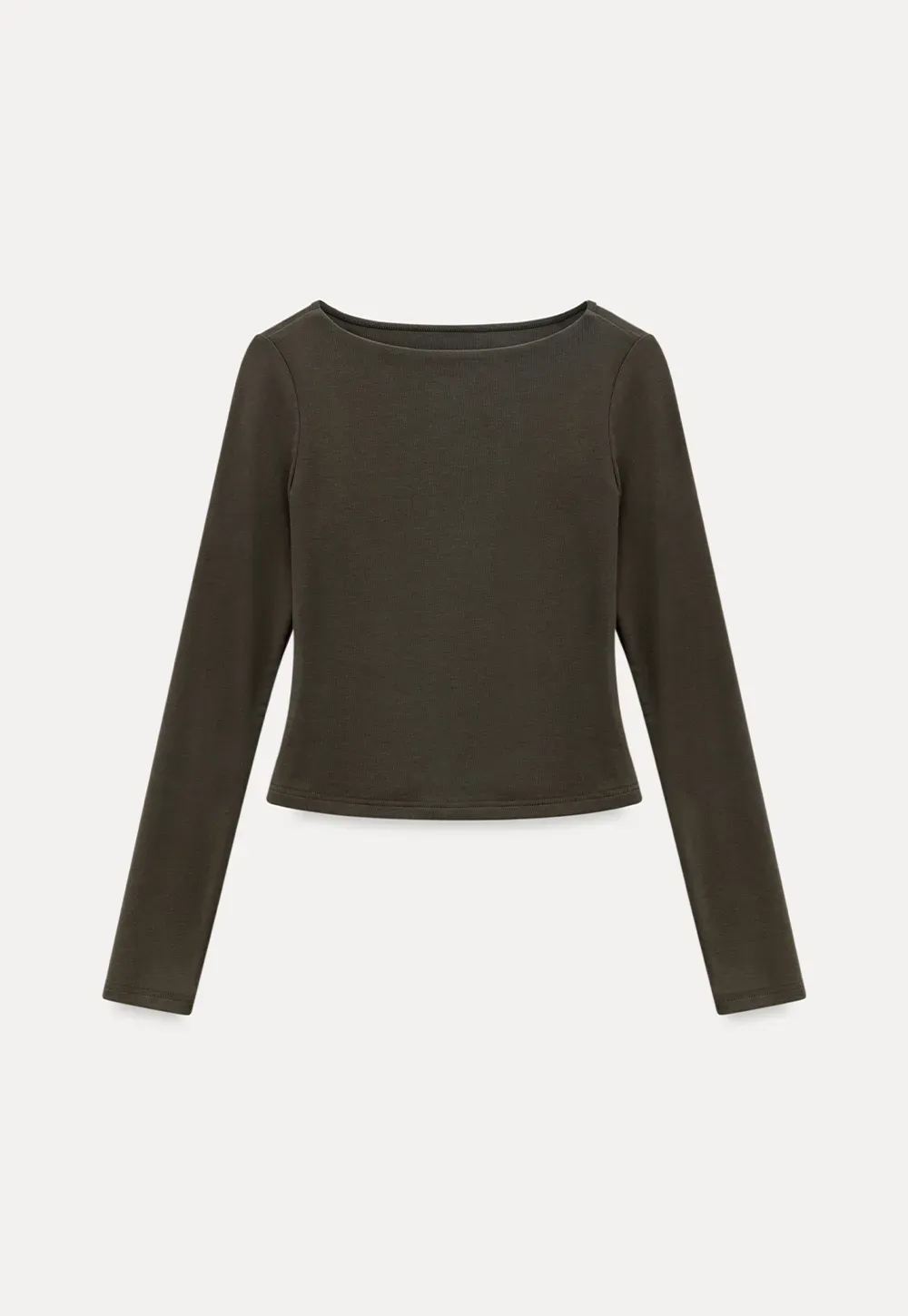 long sleeve boat neck slim fit top