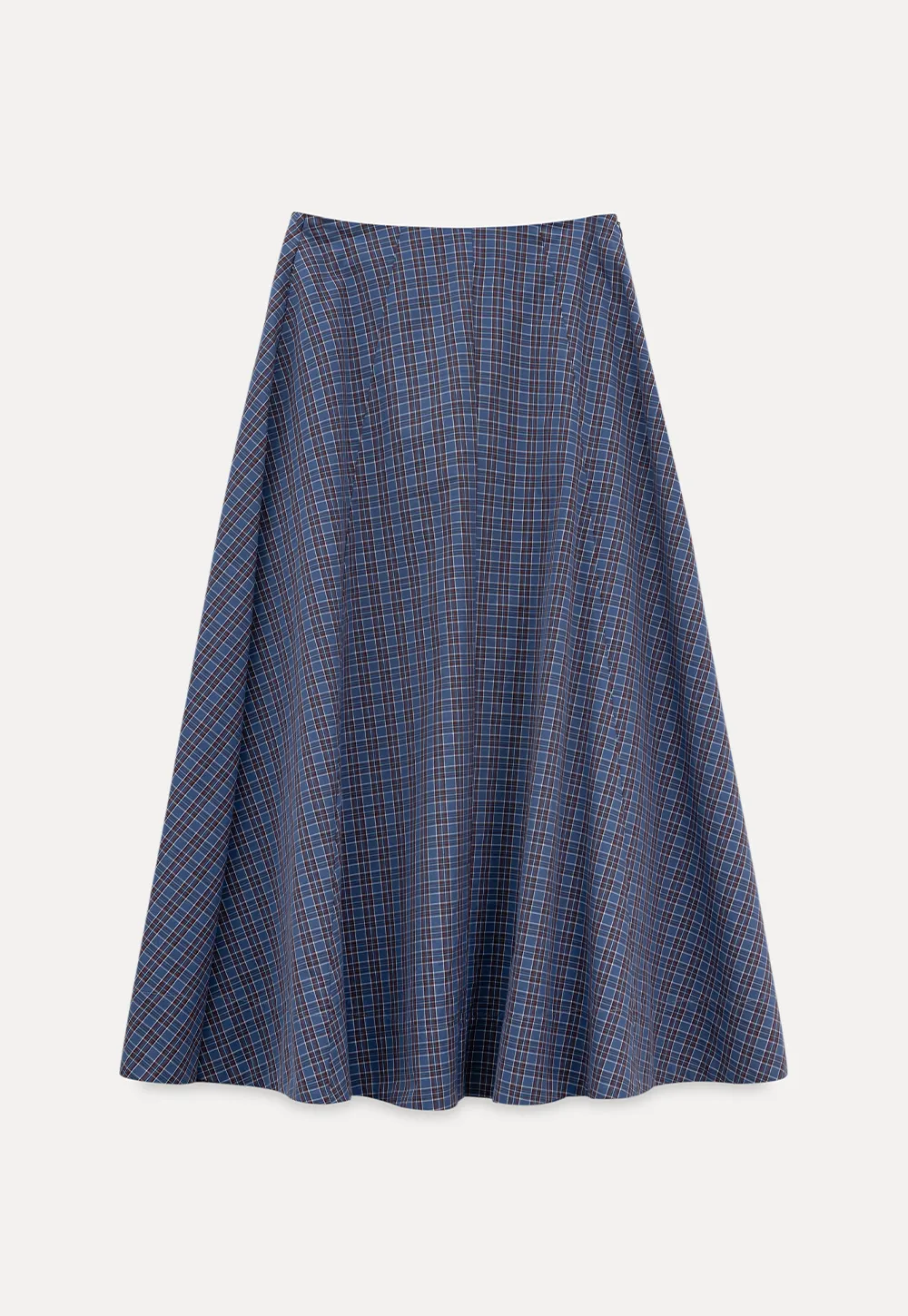 Plaid A-line Midi Skirt