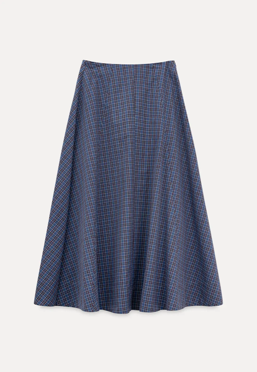 Plaid A-line Midi Skirt