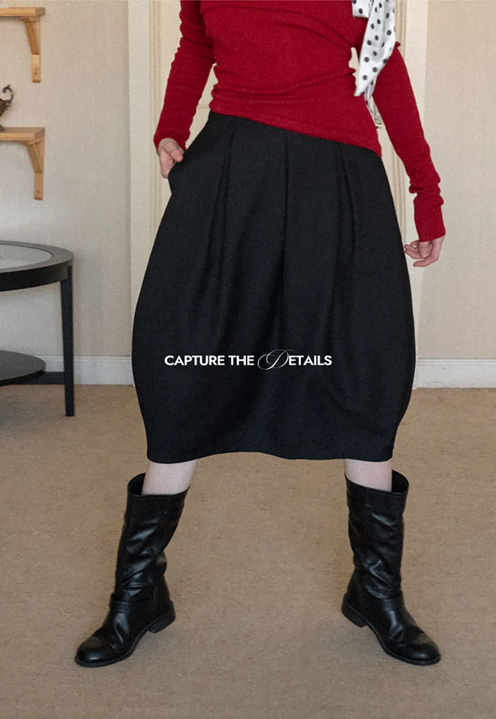 Elegant Pleated Midi Skirt with Flared Design