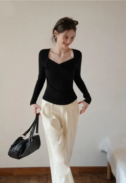 Elegant Long Sleeve Crop Top for Women