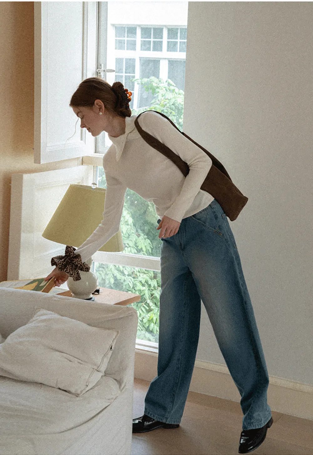 Turtleneck Sweater Long Sleeve Knitwear Women's Fitted Top