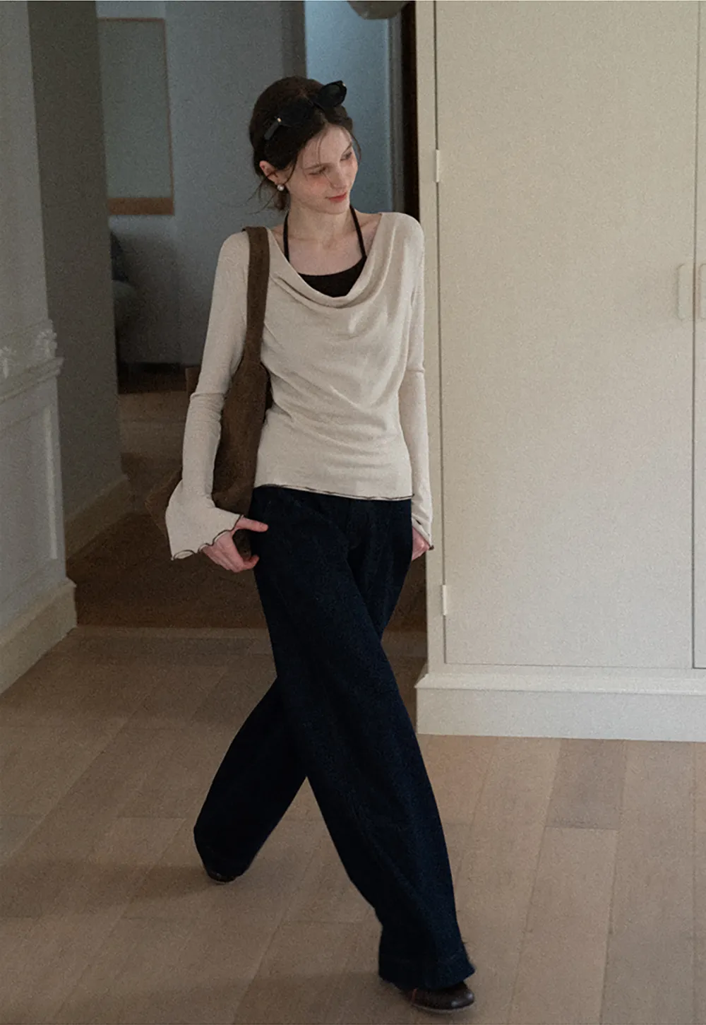 Dark Denim Wide-Leg Pants