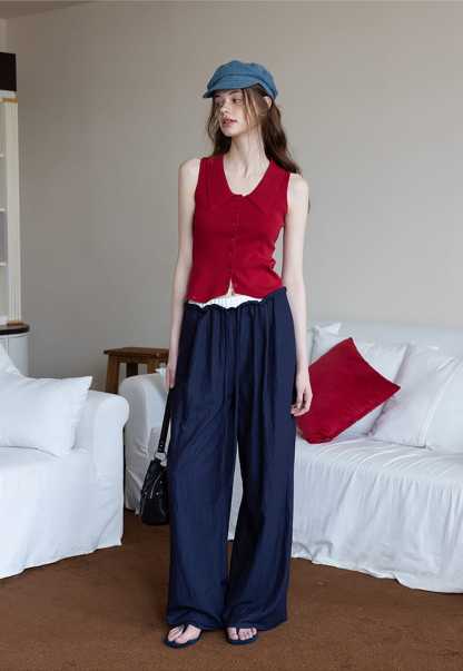 Relaxed Fit Crinkle Pants