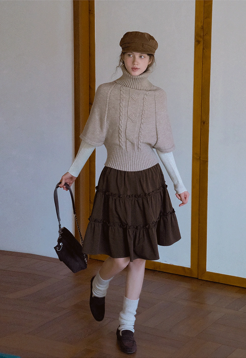 Women’s Ribbed Knit Turtleneck Sweater Top