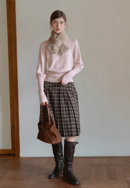 Casual Basic Knitwear, Classic Round Neck Long Sleeve Top