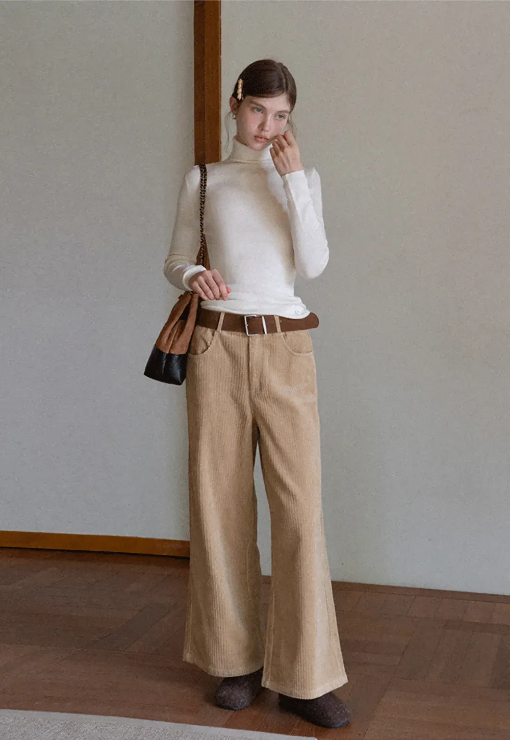 Ribbed Turtleneck Top