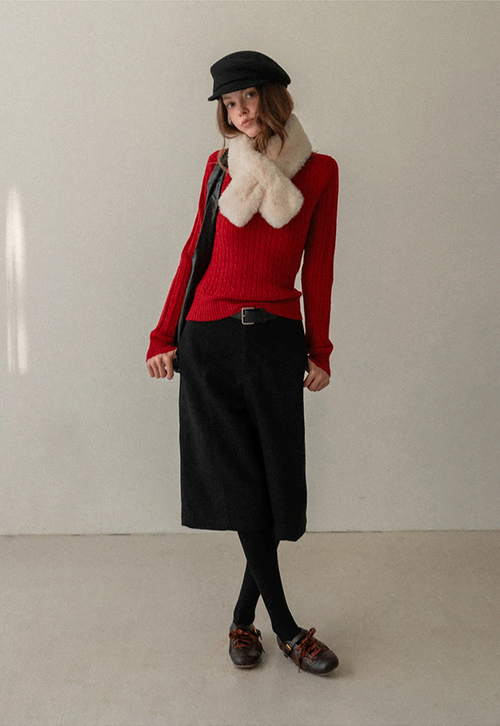 Soft Ribbed Knit Sweater with Cropped Fit