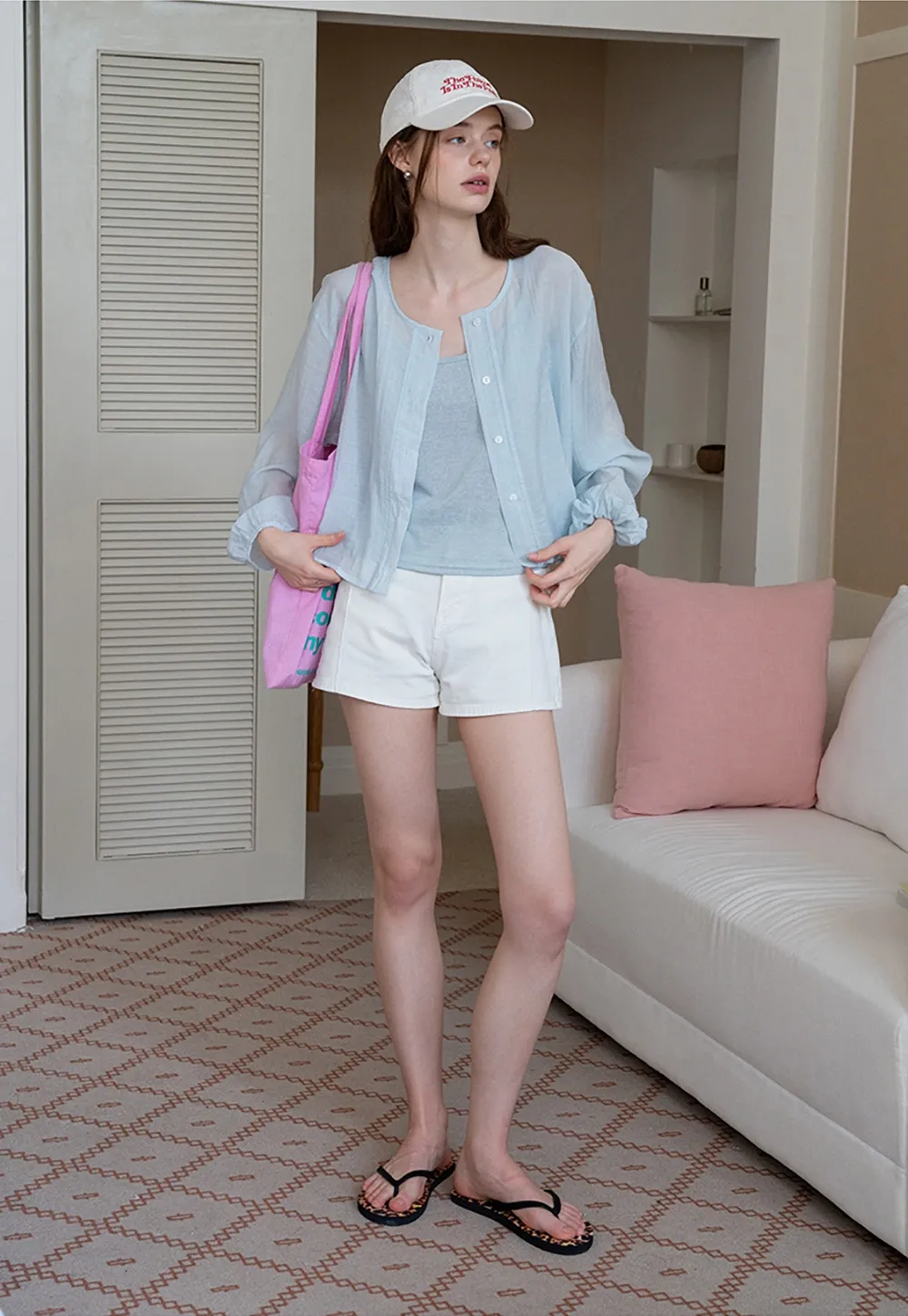Women’s Button-up Blouse with Long Sleeves And Camis