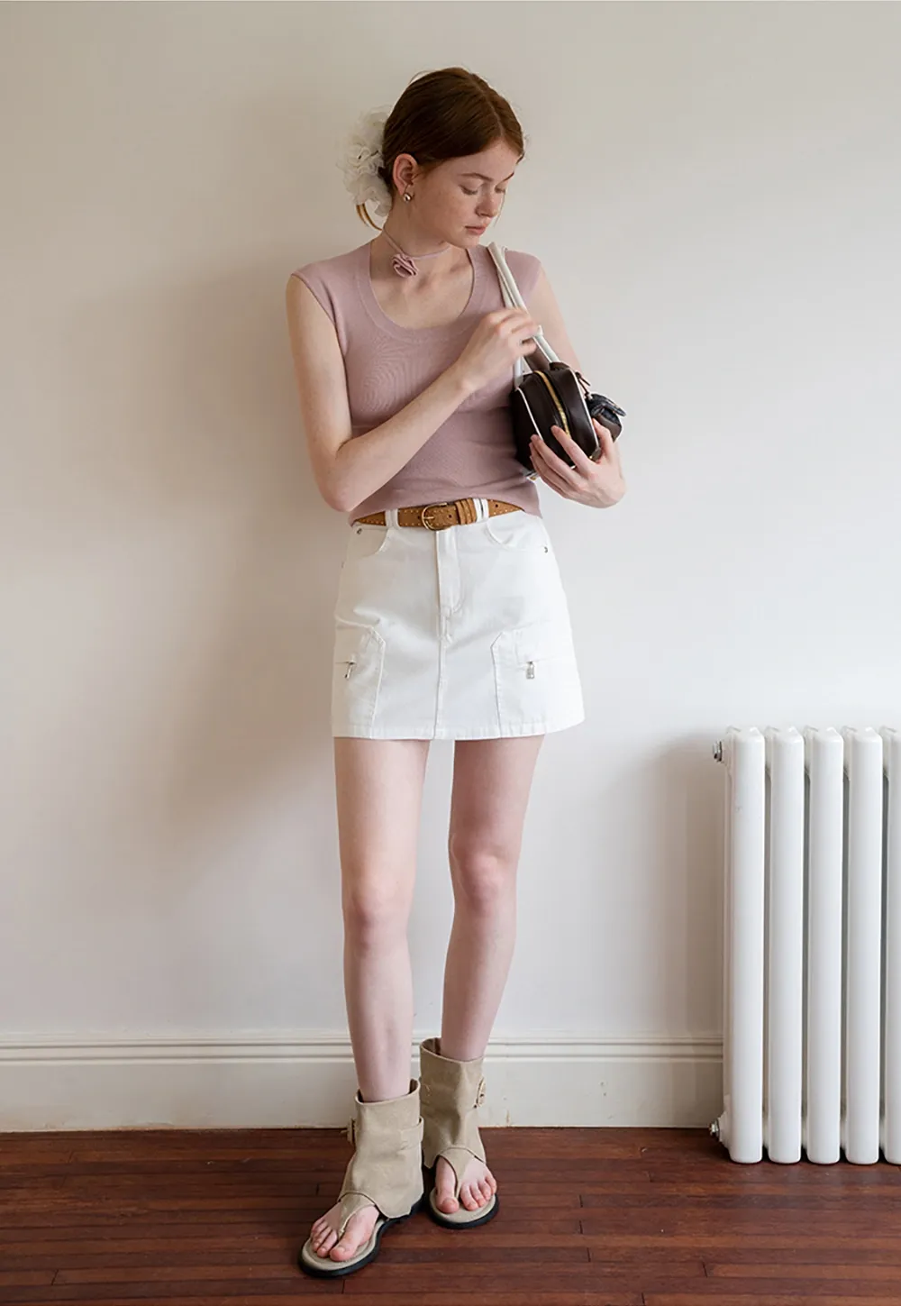 Women's High-Waist A-Line Mini Jean Skirt