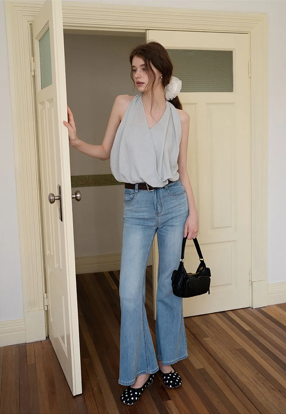 Draped Wrap Halter Top
