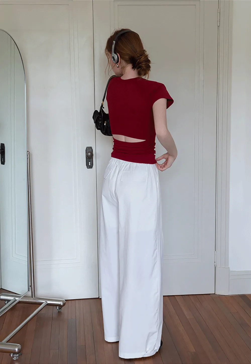 Slim Fit Side-Ruched Cap Sleeve Tee