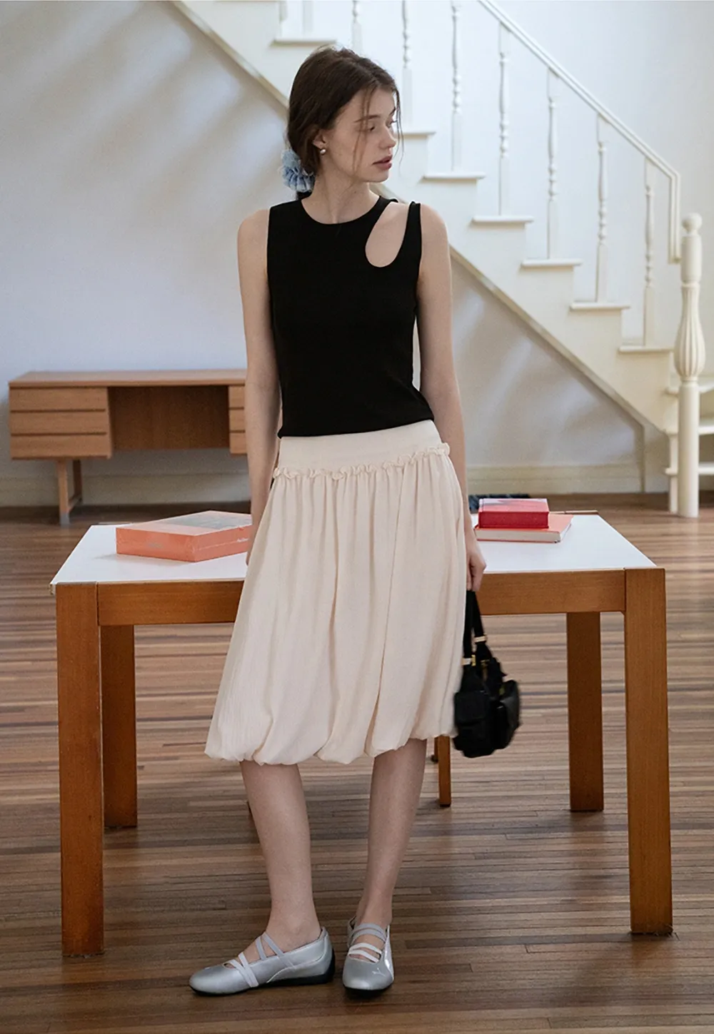 Asymmetric Cutout Knit Tank Top