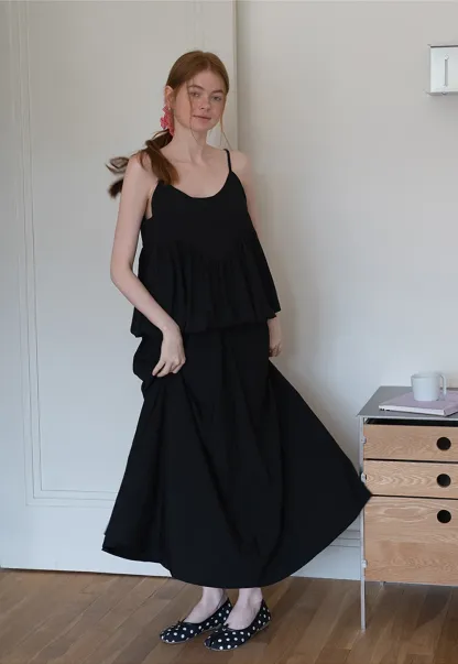 Women's V-Neck Peplum Cami Top with Empire Waist