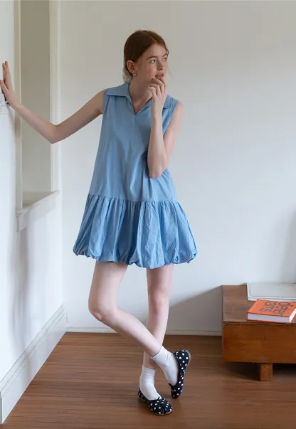 Women’s Sleeveless Bubble Hem Mini Dress