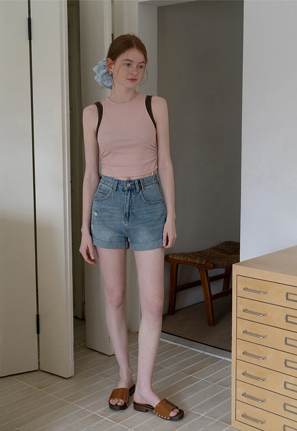 Women’s High‑Waist Ripped Denim Shorts