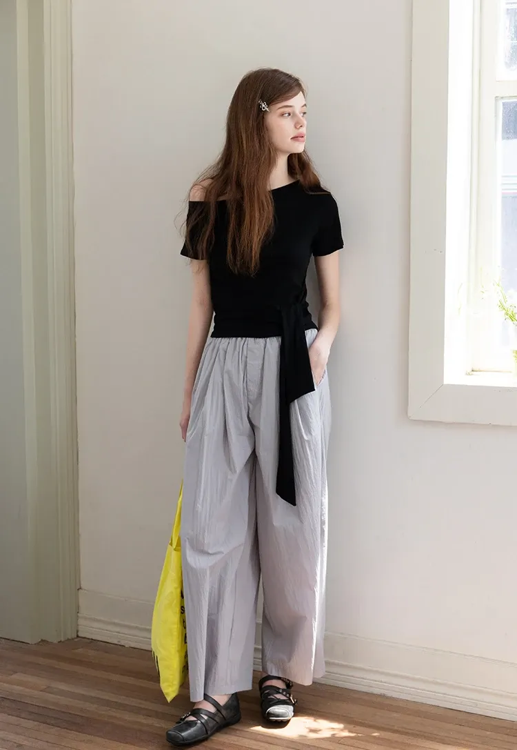 Off-Shoulder Top with Tie Waist