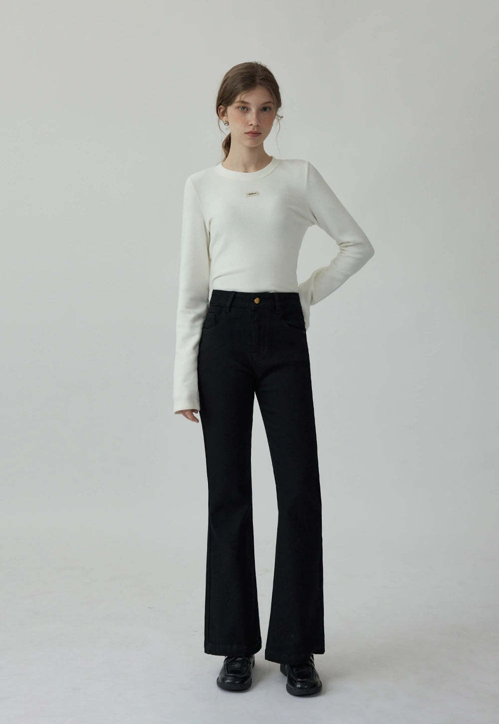 Women's Fleece-Lined Flare Denim Jeans