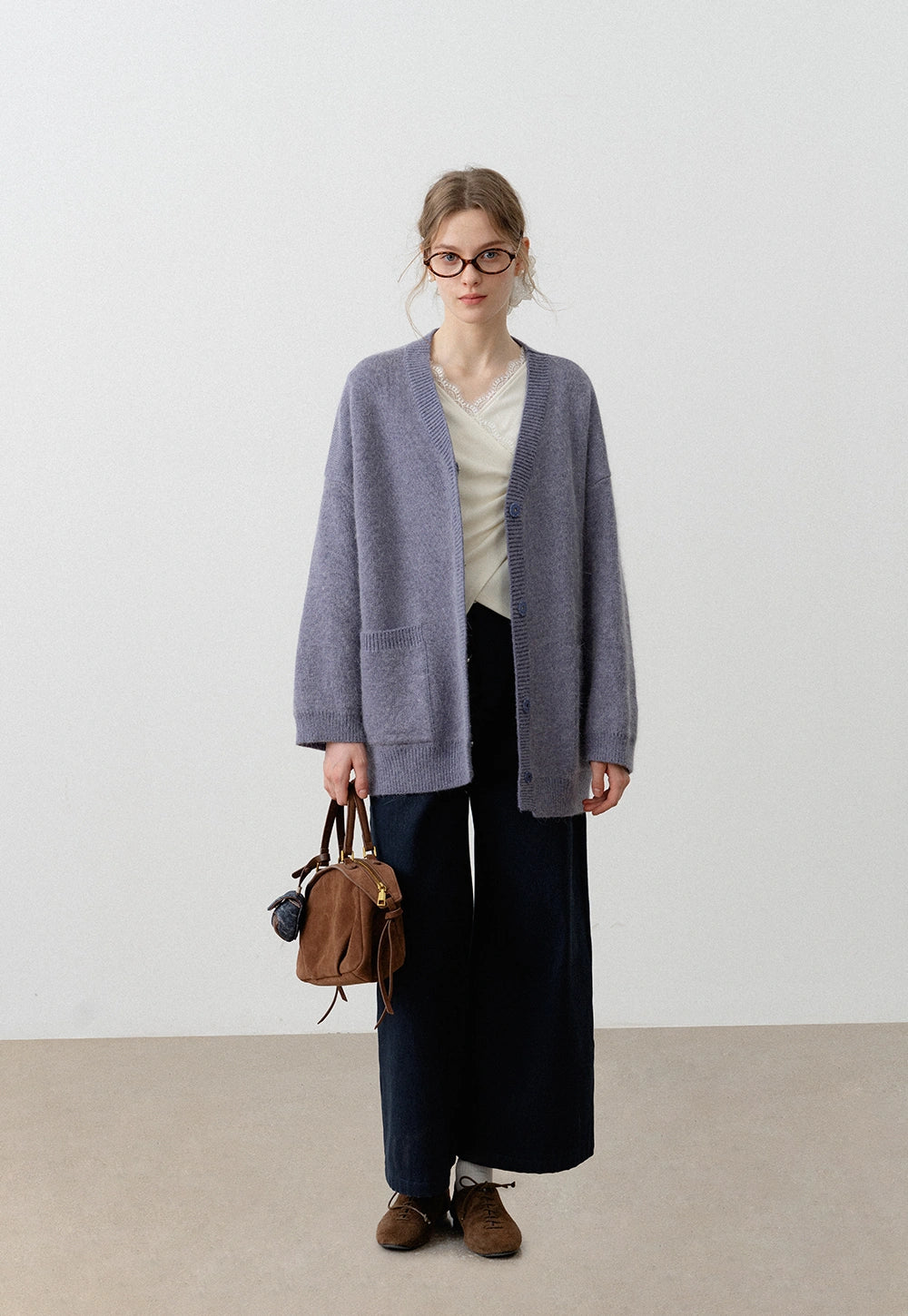 ほぼ日 +a Vネックコート V-neck coat Plaited Rib V-Neck Sweater – St. John Knits