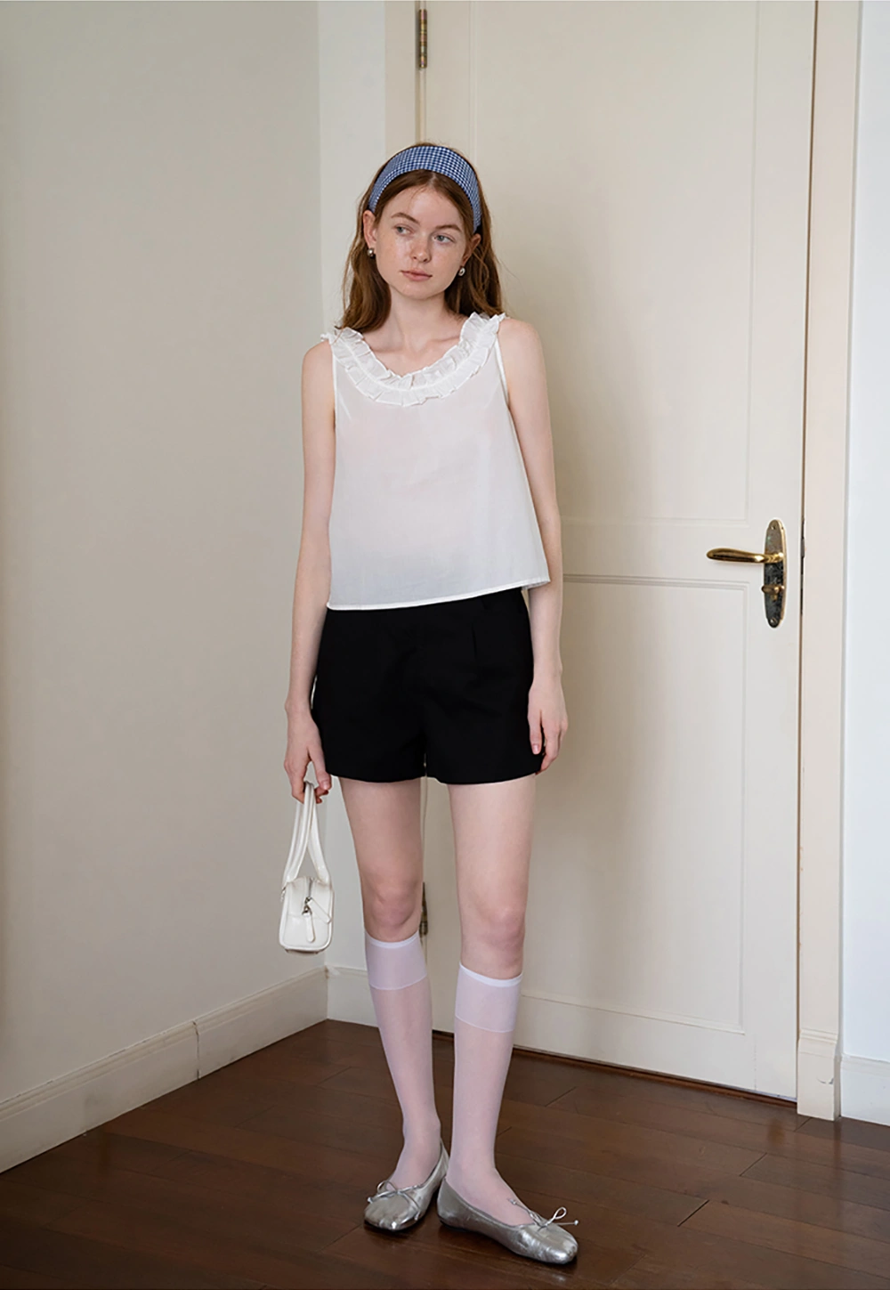 High Waist Shorts with Woven Belt